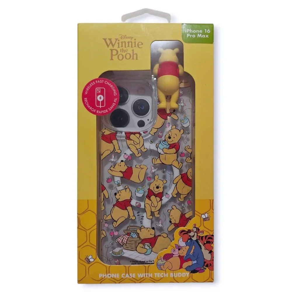 NEW iPhone 16 Pro Max Case Winnie the Pooh 3D Tech Buddy Disney Skinnydip Clear